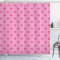 ABAKUHAUS Hot Pink Duschvorhang, Klassische Einfache Punkt, Stoffliches Gewebe Badezimmerdekorationsset mit Haken, 175 x 180 cm, Pink Rosa