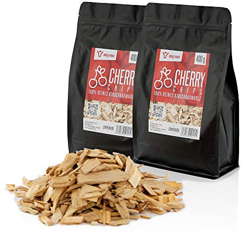 BBQ-TORO Smoker Chips al Ciliegia | Trucioli per affumicatura al Legno di Ciliegia, Trucioli per Grill a Gas, Smoker, BBQ (800.0)