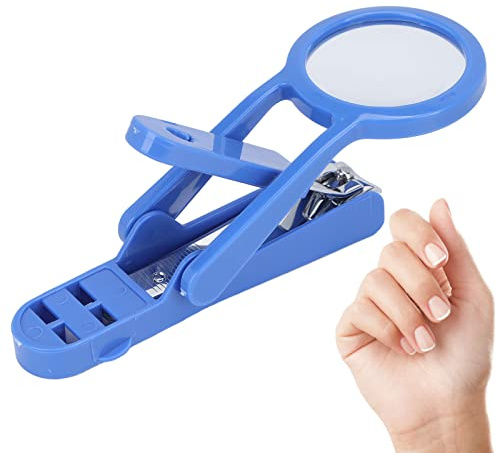 Coupe-ongles pour Personnes âgées avec Loupe en Acier Inoxydable Réglable Coupe-ongles Coupe-ongles Soins pour Personnes âgées Bébé(bleu)