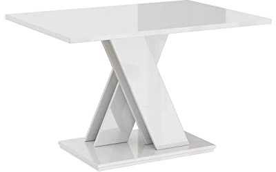 MEBLINI Couchtisch Wohnzimmer - Wohnzimmertisch Modern - Sofatisch Wohnzimmer - Stubentisch - Kaffeetisch - Coffee Table for Living Room - Bronx - 120x60x60cm - Weiß Hochglanz