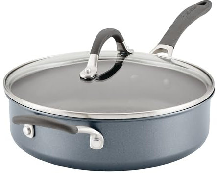 Circulon Scratch Defense Saute Pan with Lid 28cm - 4.7L Non Stick Induction Saute Pans with Extreme Non Stick, Dishwasher & Oven Safe Cookware, Graphite Pewter Finish