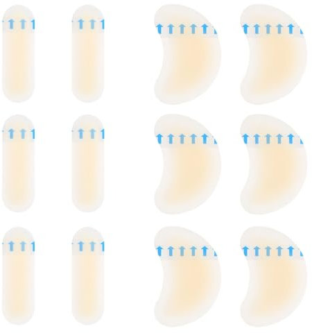 DHWEKU 12 Stück Blasenpflaster, Blasenpflaster, Blasenpflaster Ferse, Unsichtbares Unsichtbare Wasserdichte Gel Blase Fuß für Blasen,Laufen,Wandern,Spazierengehen