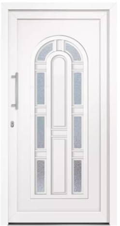 HORI Eingangstür Kunststoff Komplettset - Classic – Moderne Hauseingangstür mit Stahlverstärkung, Wärmeschutz & 5-fach-Verriegelung - Farbe: Weiß - DIN links - Modell: Classic - 1980 x 980 cm