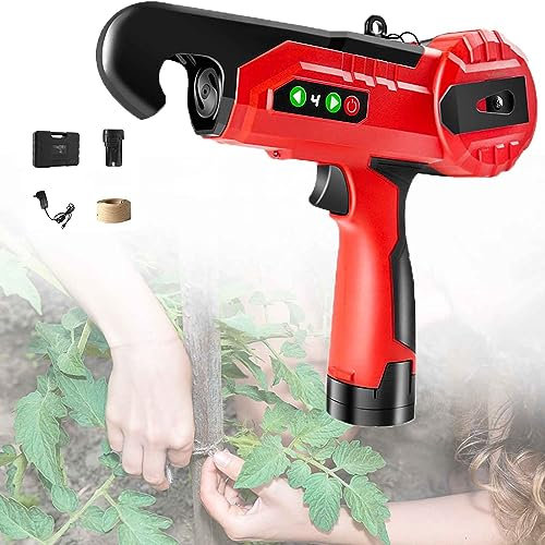 JOSKAA Máquina atadora de plantas, herramienta eléctrica profesional para agrupar viñedos, máquina atadora de batería de litio con una sola mano, juego de atado de ramas, para plantas, verduras, uva,