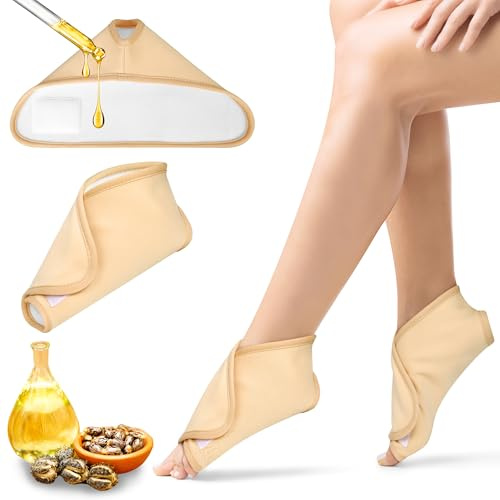 Rizinusöl-Packung Fußwickel, Bio-Rizinusöl-Pack-Set für Knie, Rizinusöl-Packungen für Leberentgiftung, Muskelschmerzen, Anti-Öl-Leck