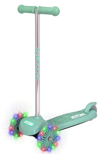 Atom Light UP Move and Groove Kinderroller | 3-Rad Tri-Scooter | Neigelenkung für leichtes Steuern | Kinderroller mit LED-Rädern | Tretroller für Kleinkinder ab 2 Jahren (Grün)