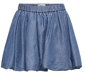 ONLY Women's Onlbea Mw Balloon DNM Skirt Bj, Medium Blue (Medium Blue Denim), L