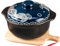 BOJHGO Cazuela Olla for estofado de cazuela de cerámica de 114oz/3400ml, cazuela de cerámica con patrón en Relieve de Pescado Azul, Perfecta for Cocina a Fuego Abierto, Gas, Sopa