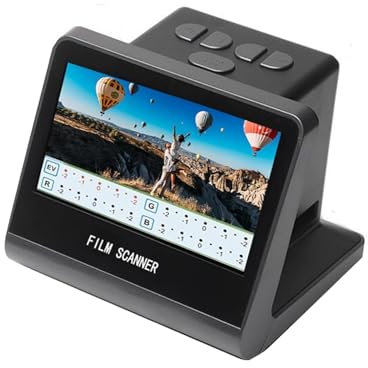 22MP Digital Film Scanner, Film and Slide Scanner with 5 In LCD Screen Built In 16GB Large Memory, for Convert Color 135, 126KPK, 110& Super 8 Slides Into JPEG Photos