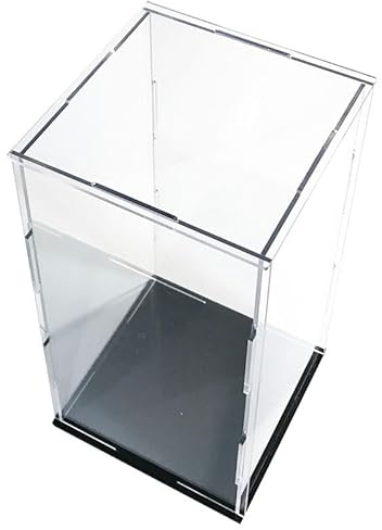Vitrine en acrylique, Cube de rangement transparent for comptoir, figurines, objets de collection, modèles, boîte de protection, organiseur de bureau à domicile, à monter soi-même(35x20x20CM)