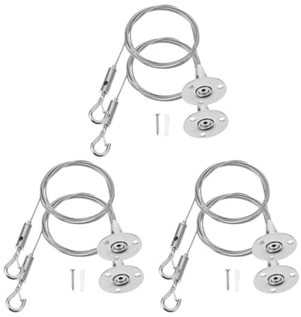 PartyKindom 6 Pezzi Filo Di Acciaio Inox Regolabile Gancio Per Appendere Cornici Da Parete o Soffitto Forniture Per Cornici Resistente a Carichi Pesanti