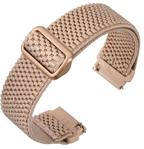 ANNEFIT Stretchy Nylon Watch Strap for Men Women, Adjustable Elastic Watch Band with Quick Release, Replacement Wristband 16mm 17mm 18mm 19mm 20mm 22mm 24mm