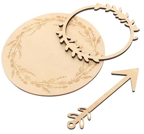 Angoily Lot de Cartes de Naissance en Bois Naturel pour Bébé Gravure Fine, Design Lisse et Élégant, pour Photos de Bébé et Annonce D'arrivée