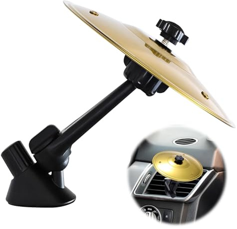Lets Joy Auto Crash Cymbal, Auto Crash Bacino, Auto Musica Piatti Crash, Piatti Crash Per Auto, Bocchette Piatto per Batteria per Auto, Mini Piatto per Batteria, Accessori Auto Regalo (Dorato)