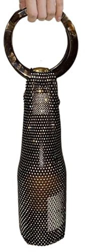 Rhinestone Wine Bottle Bag - Återanvändbar Flaskhållare, Mesh Champagne-påse | Rhinéstone Julklappspaket Design Collection, Lyx Rhinéstone Bag Vinflaskor Present Display Set Med Flaskor Presenta