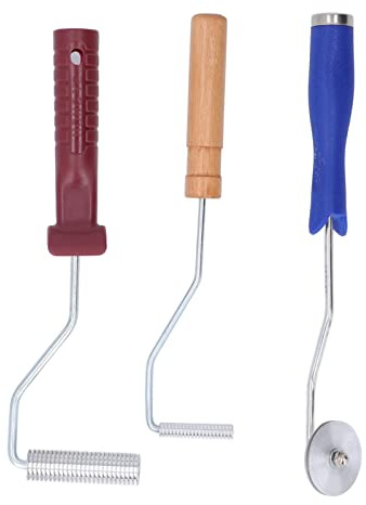 Kit de 3 Herramientas de Rodillo de Fibra de Vidrio, Conjunto de Rodillos de Burbujas para laminación de Resina en aleación de Aluminio con Rodillo Angular para reparación de