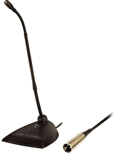 Shure MX412D/C Cardioid Condenser Microphone, 12 Gooseneck, Desktop Base with 10' Cable, Logic Functions, Programmable Switch, LED Indicator, Snap-Fit Foam Windscreen