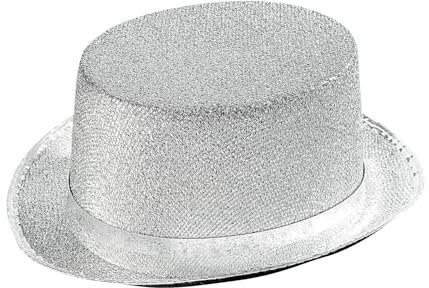 W WIDMANN MILANO Party Fashion 2497S - Zylinderhut, Silber, aus Filz, Bowler, Silvester, Hut, Kopfschmuck, Accessoire, Mottoparty, Karneval