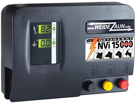 VOSS.farming 230V Extrem Starkes Weidezaungerät NVi 15.000 für Weide, Paddock, Wildgehege, Wildschweinabwehr, Wildzaun, Elektrozaungerät 18,6 Joule 10.200 Volt Stromgerät für Weidezaun