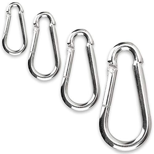 C.P. Sports Karabinerhaken 80mm x 8 mm & 60mm x 6mm 1-60 Stück Karabiner Haken Schnapphaken (8 x 80 mm, 1 Stück)