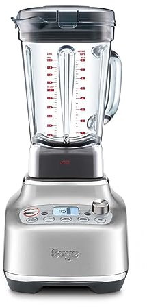 Sage - The Super Q - Quick and Quiet Blender - 5 Programs, 2400 W, 12 Speed Settings, 2 L Jug, 700 ml Cup - Smoothie Maker, Soup, Crushed Ice - Mix, Puree, Cocktails, Sauce - Brushed Stainless Steel