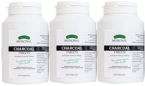 J.L Bragg's Charcoal Tablets 250, Pack of 3