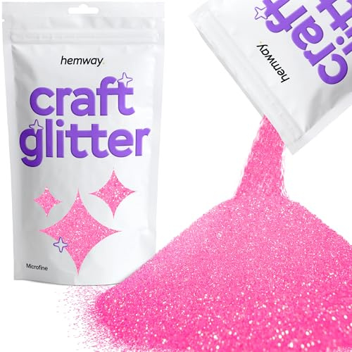 Hemway Craft Glitter Baby Pink Iridescent 100g Microfine Glitter | for Crafts, Resin, Cosmetic, Nail, Face, Body, Festival, Tumblers, Art, Candle, Crafting