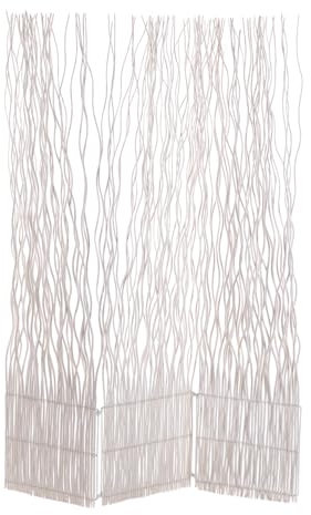 DESIGN DELIGHTS Weiden RAUMTEILER Wave 3 | 170x120 cm (HxB), Weidenholz | 3-teilige Trennwand, Paravent, Zweig Raumtrenner | Farbe: weiß