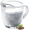 KADAX Crémier en verre, 200 ml, Pot à Lait avec anse, Pot à crème, Pot, saucière, petit Pot pour lait, crème, sauce, café, transparent Pichet à lait (200 ml, bandes)