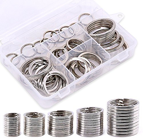 Sweet 60 sortierte Mehrzweck-Metall-Schlüsselanhänger-Ringe, flache O-Ringe für Haus- und Autoschlüssel-Aufsätze, 20-38 mm