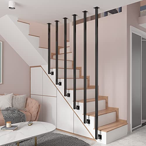 Stair Grab Bar Metal Transitional Handrail Wrought Iron Balustrade Posts | Safety Grab Rails Stair Railing Banister Handrail Fence Pole Garden Fencing Staircase Hand Rails ( Size : 110cm(43.3inch) )