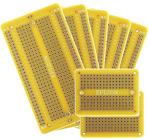 EPLZON Prototype Board Lötbares Breadboard Doppelseitig Leiterplatte PCB Circuit Board zum Schweißen von Arduino, DIY elektronische Artikel(5 Stück + 2 Stück,gelb)