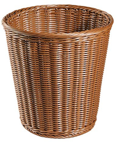 Flätad plastpapperskorg Rottingavfallskorg Vävd papperskorg Trä Bambu soptunna Vintage soptunna sopcontainer Papperskorg Retro soptunna/582