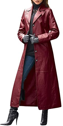 Manteau En Cuir Pour Femme Couleur Unie Coupe-Vent En Cuir Synthétique Veste D'Hiver Avec Long Col De Gymnastique Manches Longues Cardigan Gothique Veste Mi Saison Chaude