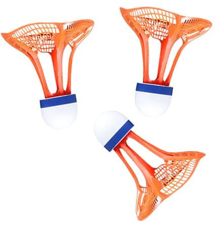 rockible 3x Windproof Badminton Outdoor Badminton Shuttle Shuttlecocks Badminton Balls Wear Resistant Outdoors Flexible Badminton Shuttlecocks Sports Training for Gymnasium, Orange