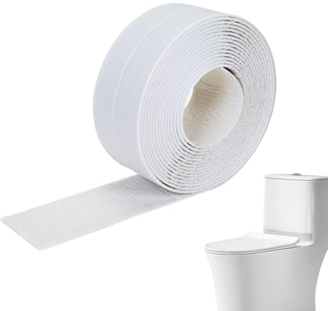 Duroecsain Cinta de sellado de cocina, cinta de sellado de baño, tiras adhesivas para sellar el baño, protector de bordes de inodoro impermeable, tira adhesiva de sellado para lavabos