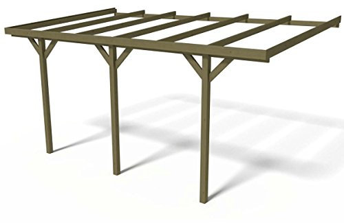 Carport Bois adossé Voiture Solar 2 - 300 x 454 x 245 cm