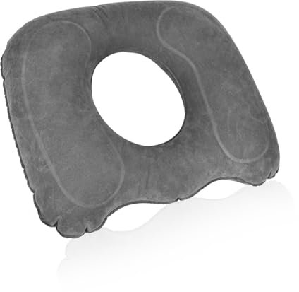 YHNDECO Sitzkissen Orthopädisch Aufblasbar, Hämorrhoiden Sitzkissen, Ergonomisches Steißbeinkissen für Rollstühle Bürostuhl Stuhl Anti Hämorrhoiden(Grau)