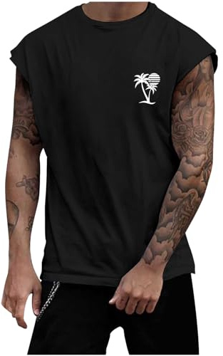 Debardeur Homme Marcel Tshirt sans Manche Débardeur Running Tee Shirt Power Shape Vest Coton Sport Maillot Marcelle T-Shirt Gilet Ete Manches Côtelé De Corps Été