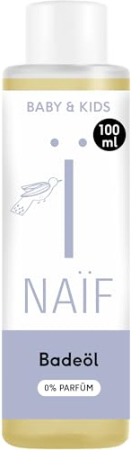 Naïf - Mildes Badeöl für Baby und Kind - 0% Parfüm - Babypflege - Baden - Badeöl trockene Haut - Inhaltsstoffe auf natürlicher Basis - Vegan - 100ml