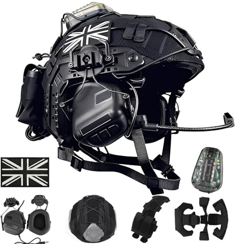 LZAQHMT Casco Airsoft Fast 5 en 1 Mejorado con Auriculares Tácticos