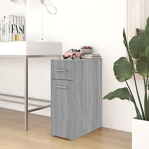 XHNIFBN Sonoma - Armadio da farmacia, 20 x 45,5 x 60 cm, in legno con supporto da parete per cucina, corridoio, ufficio, design moderno, molto spazio