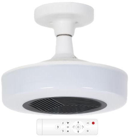 LED Ceiling Light - 25x16.7cm Ceramic Heating Piece | Round Flush Ceiling Lamp | Remote Control Lighting Fixtures with Heater and Fan - for Bathrooms Kitchens Nursery Living Room Dormitory