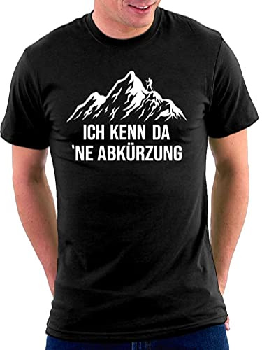 Lustige Sprüche Statement Wandern Hobby Ich Kenn da ne Abkürzung T-Shirt, Größe L, Schwarz