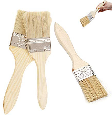 3 pinceaux, Pinceau à Manche en Bois, Pinceau Brillant, adapté à la Peinture à l'huile, au Mur, à la clôture et à la Peinture pour Bois, Vernis, Teinture, Colle et plâtre