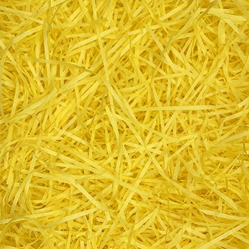PEVOGON Grammi di carta gialla per riempire l'erba pasquale, per cestino pasquale, confezione regalo, riempitrice per uova, decorazione per feste, 200 g