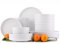 Konsimo. Geschirrset 6 Personen - VICTO Teller Set Modern 24 Teilig - Tafelservice & Geschirrsets - Kombiservice 6 Personen - Steingut Service für Familie - Geschirr Weiß - Plates - Essgeschirr