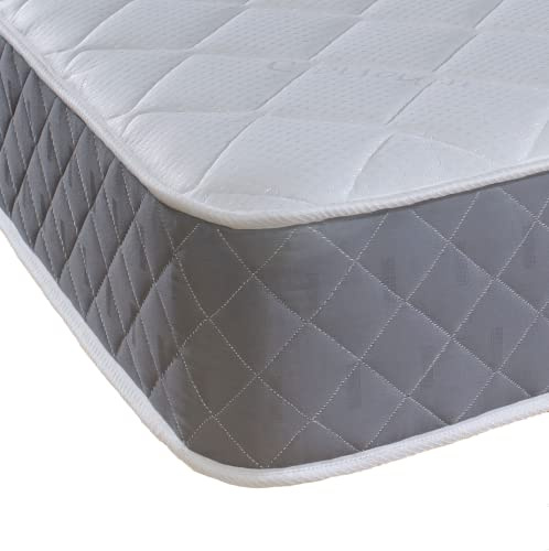 eXtreme comfort ltd Cooltouch Diamond Essential Grey Single Mattress (90 x190cm) | Foam-Free Bonnell Spring | Cooltouch Cover | Plush Comfort Support | 18cm Deep Value Mattress | UK Made