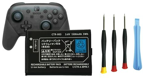 WirelessFinest Battery CTR-003 Replacement for Nintendo Switch Pro Controller HAC-013 Fix Dead Power Issue + Tool