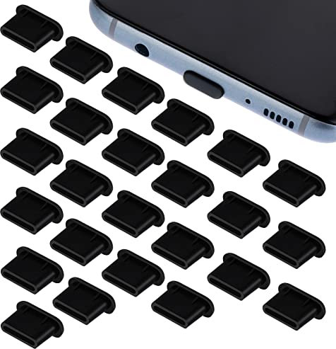 Giantree Lot de 25 Caches Anti-poussière, USB C en Silicone pour Prise Adhésive USB Type-C, Compatible avec Phone S23, S22, S21, S20, Book, Tous Les Appareils de Type C (25 Pcs Set)